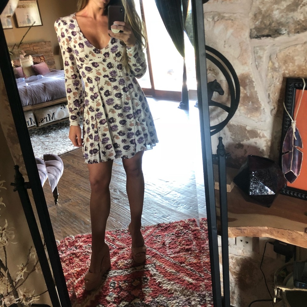 Free people floral long sleeve dress